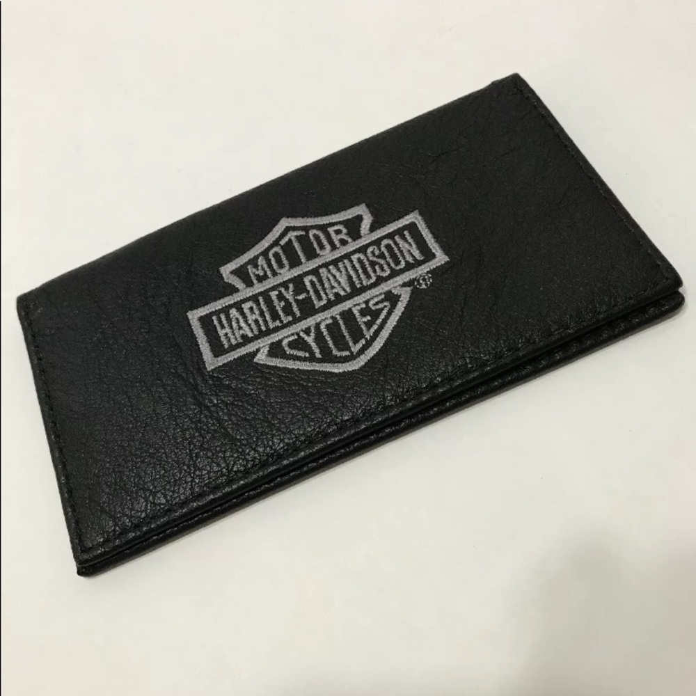 Harley Davison Leather Checkbook Holder Wallet